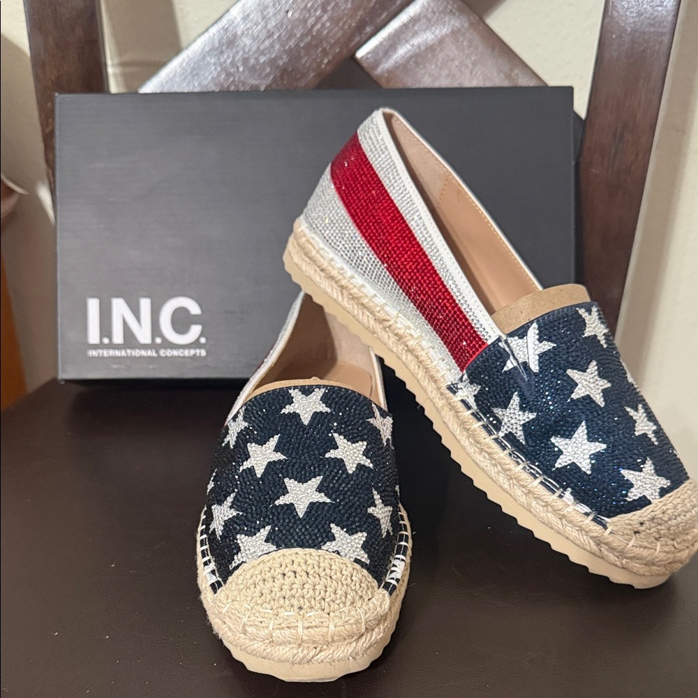 INC International Concepts Red, White, and Blue Espadrilles